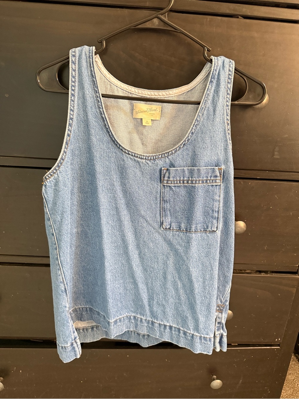 Universal Thread Light Blue Denim Tank with Chest Pocket